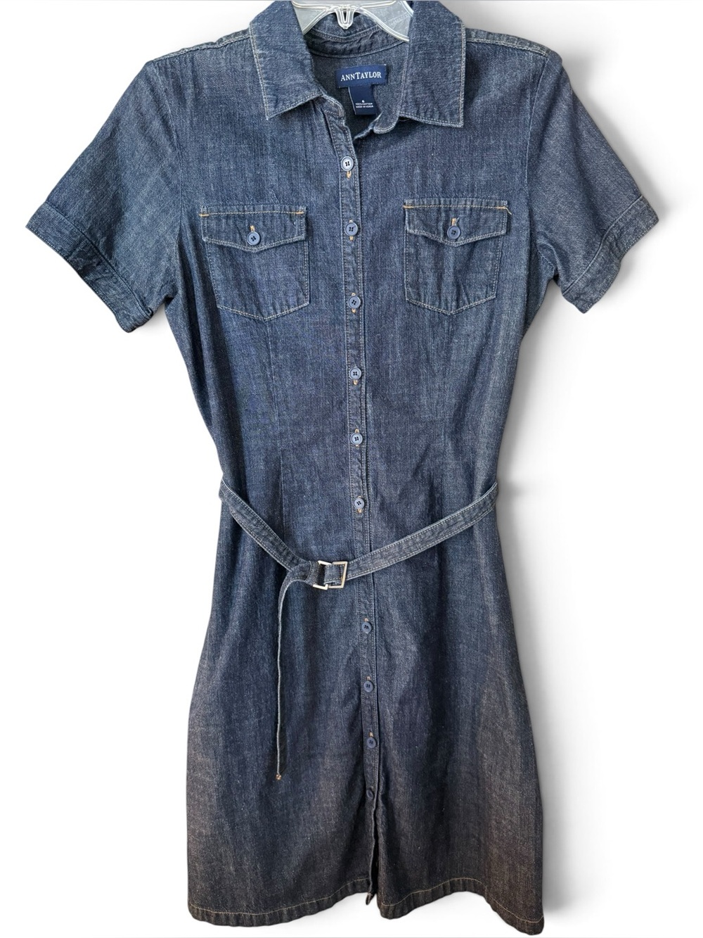 Ann Taylor Denim Shirt Dress 6